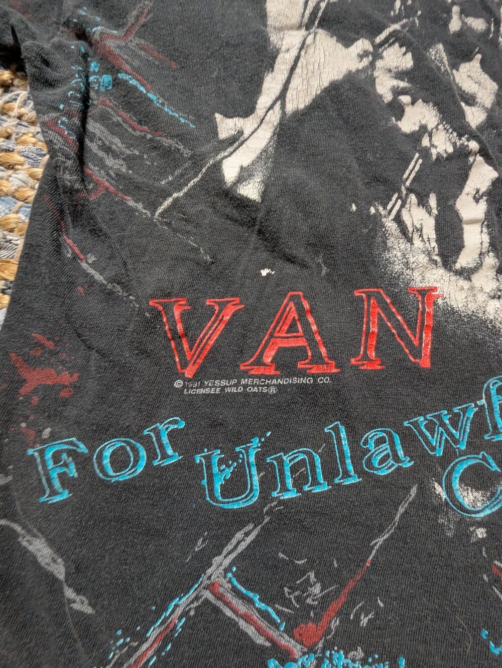 Vintage Van Halen T Shirt L 1991 For Unlawful Carnal Knowledge Tour Band Tee Fla - Picture 8 of 8